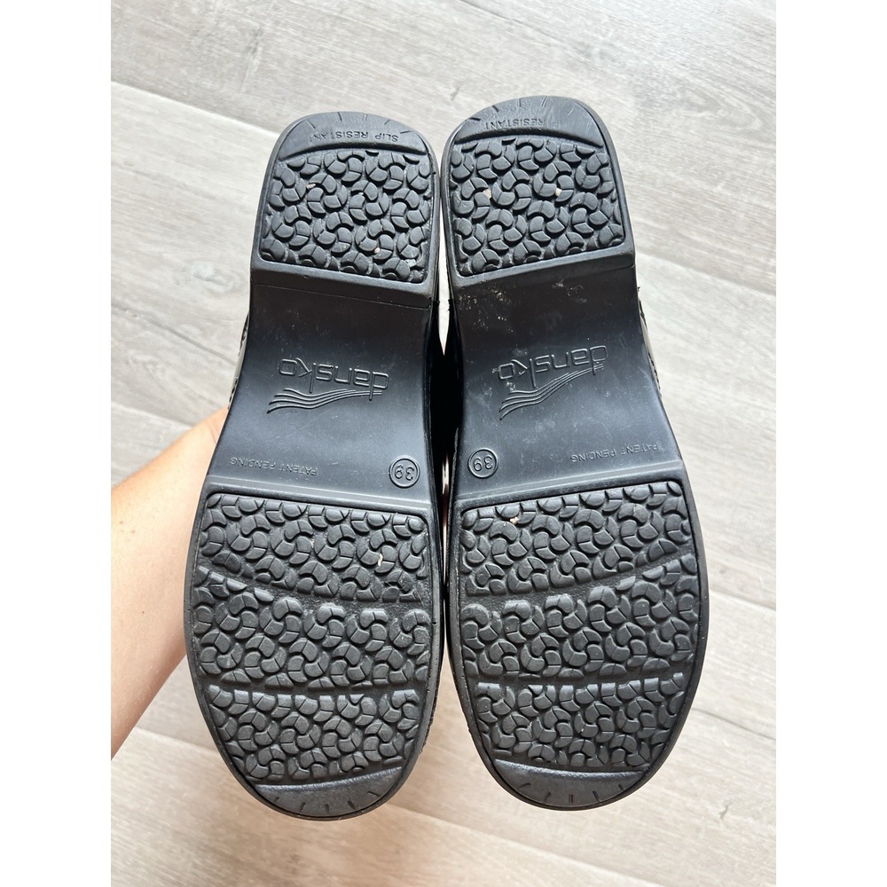 Dansko Professional Black Patent Leather Clogs Size 39 / US 8.5-9 Womens - Picture 5 of 6